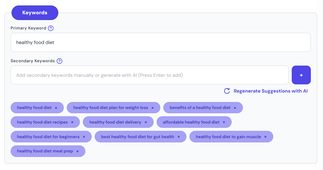 Main Settings