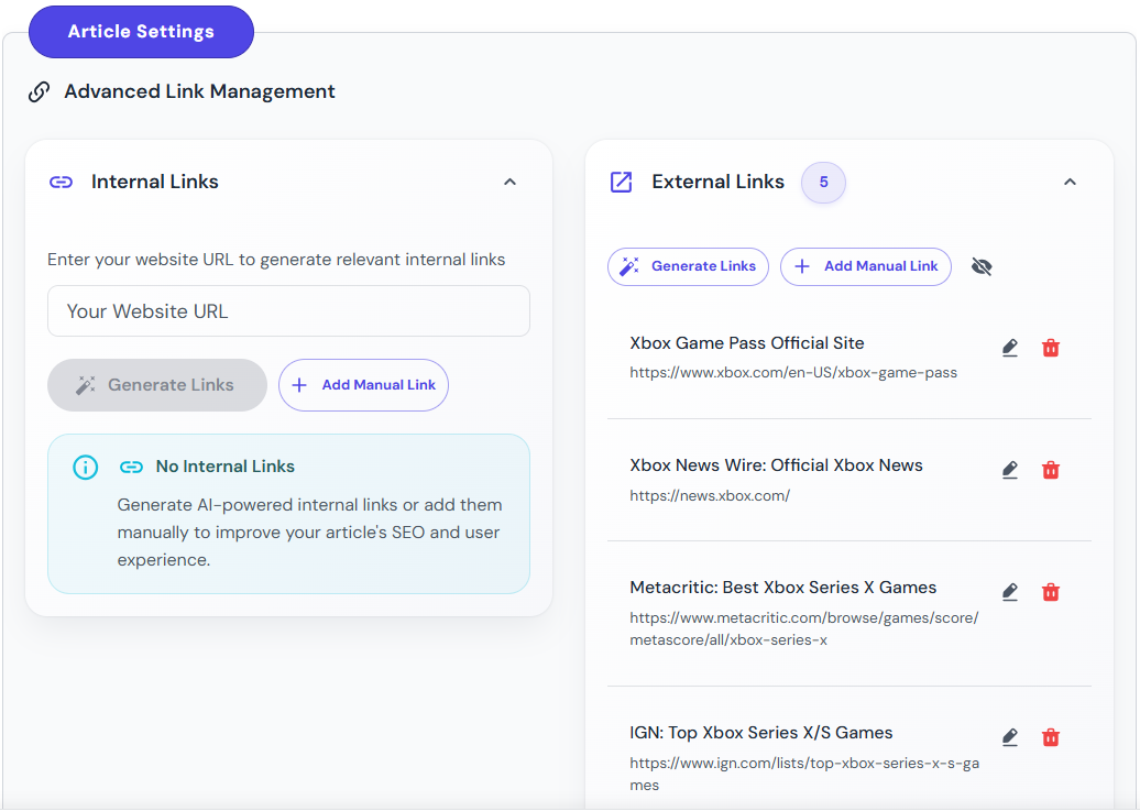 Link Management