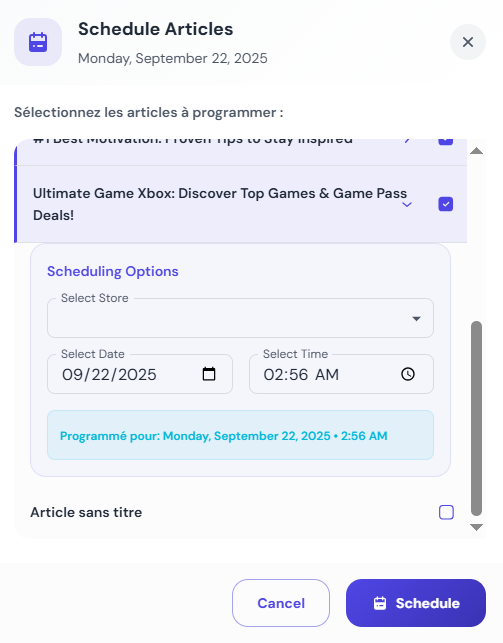schedule xblog